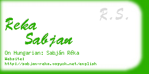 reka sabjan business card