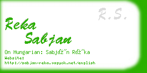 reka sabjan business card